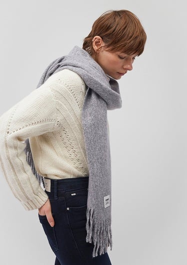  Mavi Püsküllü Gri Atkı 198940-34320