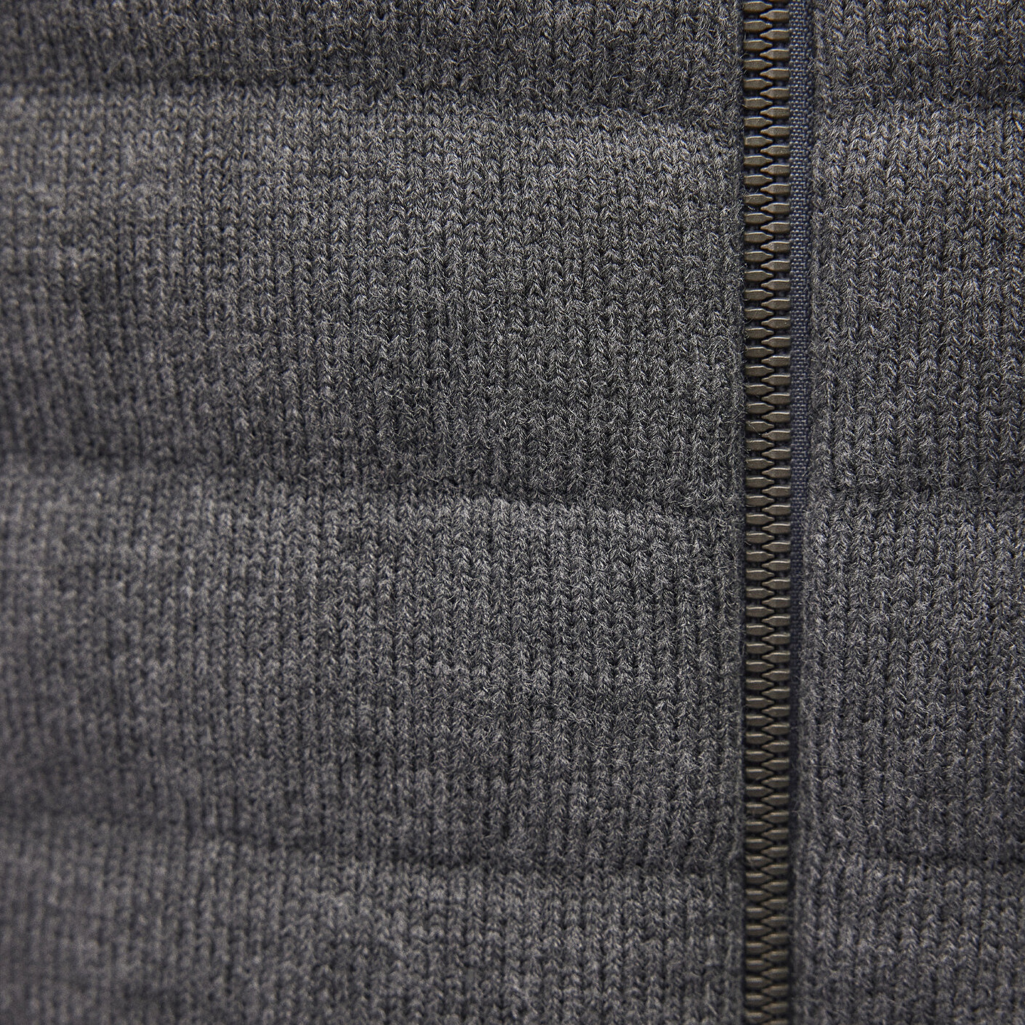 Mavi Fermuarlı Gri Triko Hırka Slim Fit / Dar Kesim 070804-34686