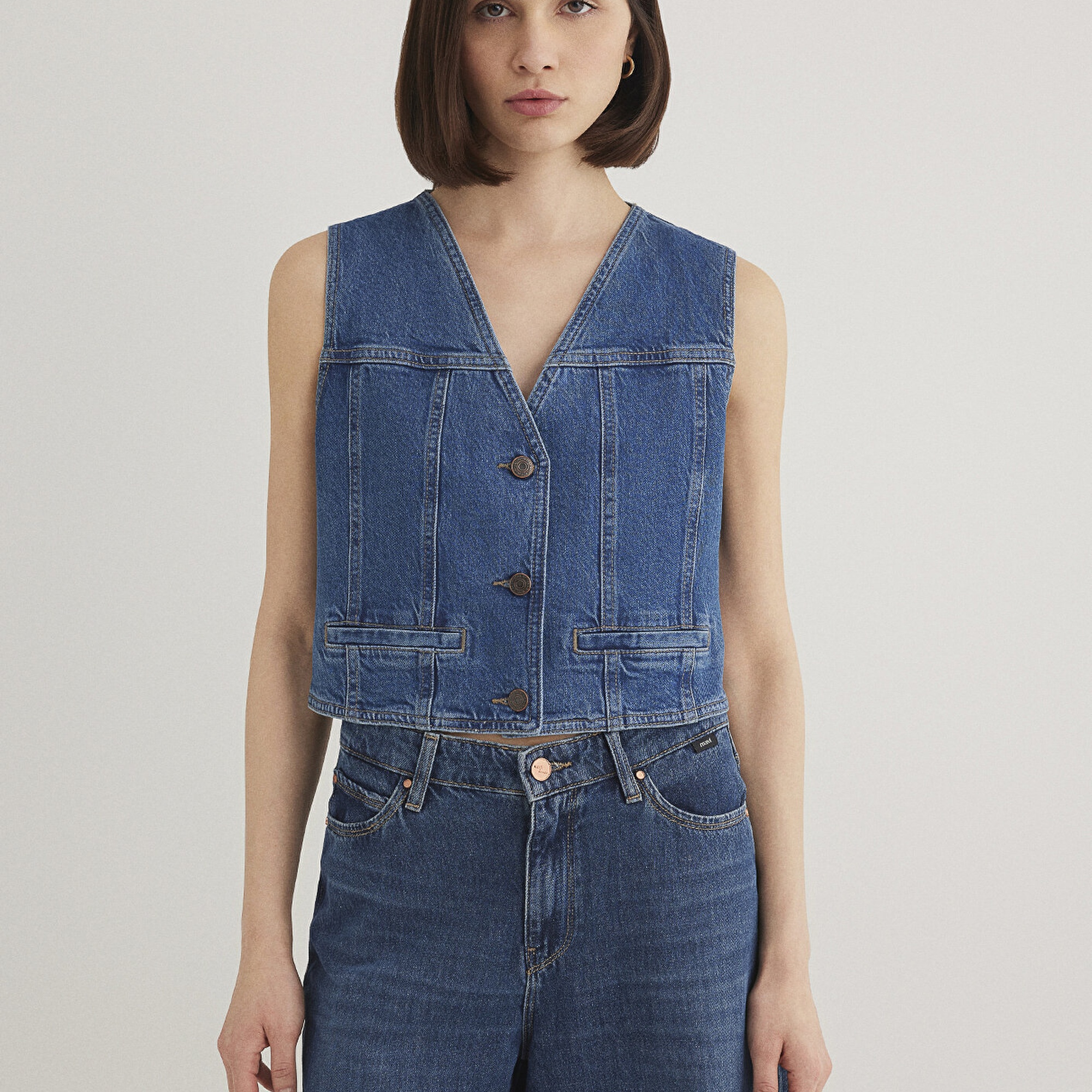 Mavi Merlin Real Blue Koyu Mavi Jean Yelek Fitted / Vücuda Oturan Kesim 1110265-85670