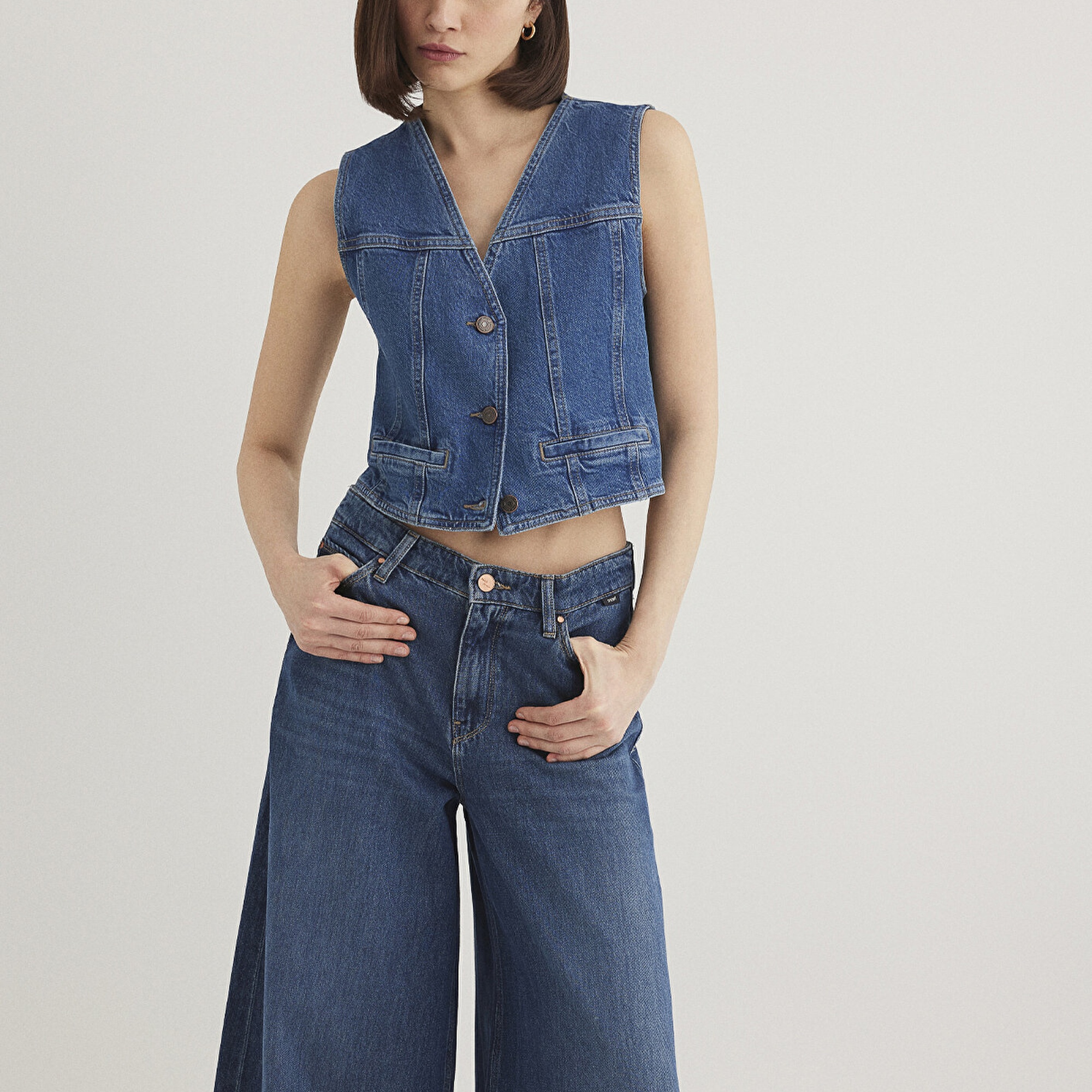 Mavi Merlin Real Blue Koyu Mavi Jean Yelek Fitted / Vücuda Oturan Kesim 1110265-85670