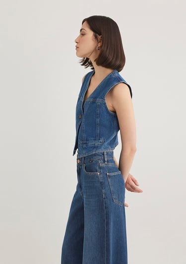  Mavi Merlin Real Blue Koyu Mavi Jean Yelek Fitted / Vücuda Oturan Kesim 1110265-85670