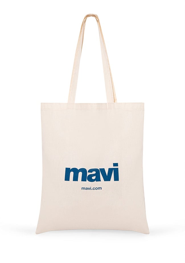  Mavi Mavi Logolu Çevre Dostu Geri Dönüştürülebilir Bez Çanta PO393918