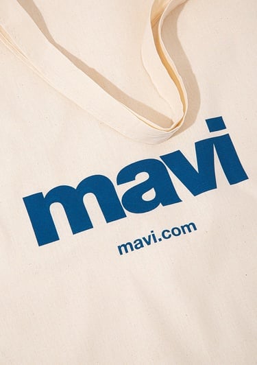  Mavi Mavi Logolu Çevre Dostu Geri Dönüştürülebilir Bez Çanta PO393918