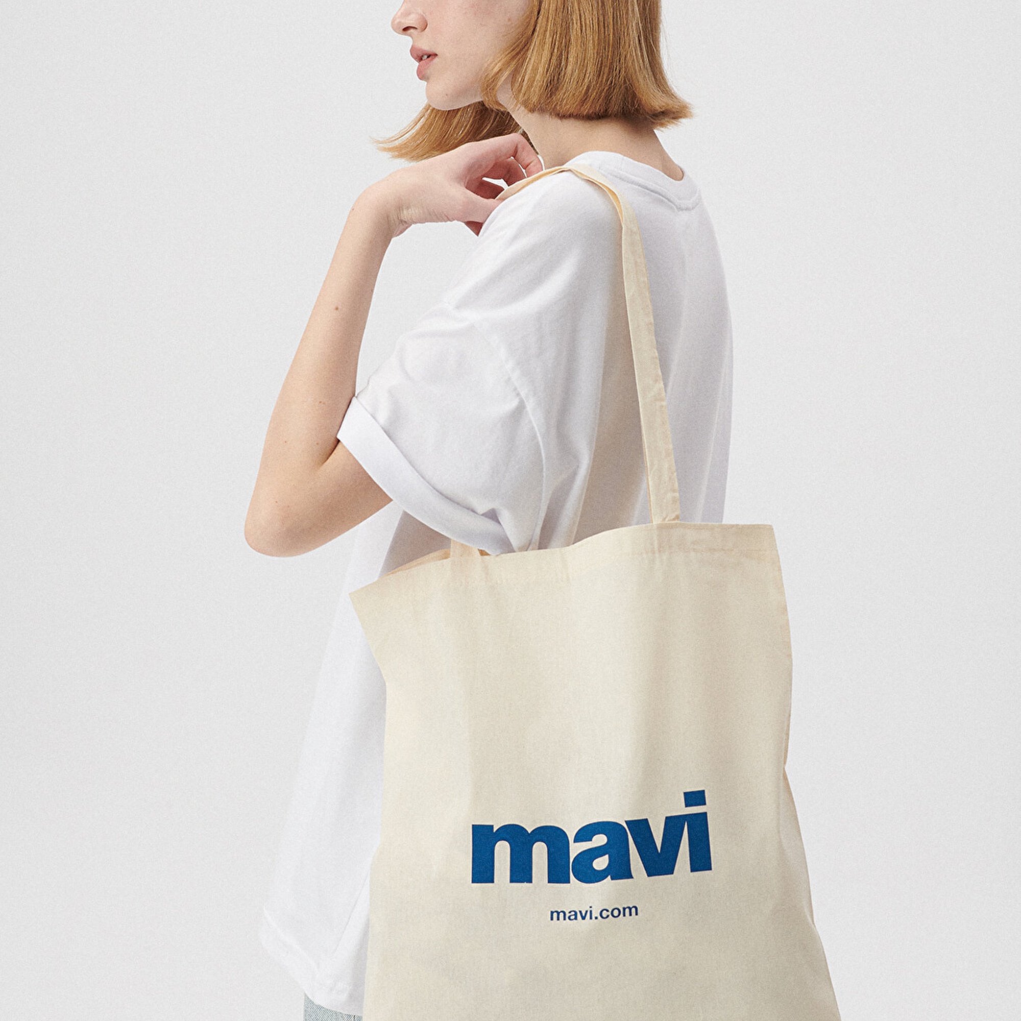 Mavi Mavi Logolu Çevre Dostu Geri Dönüştürülebilir Bez Çanta PO393918