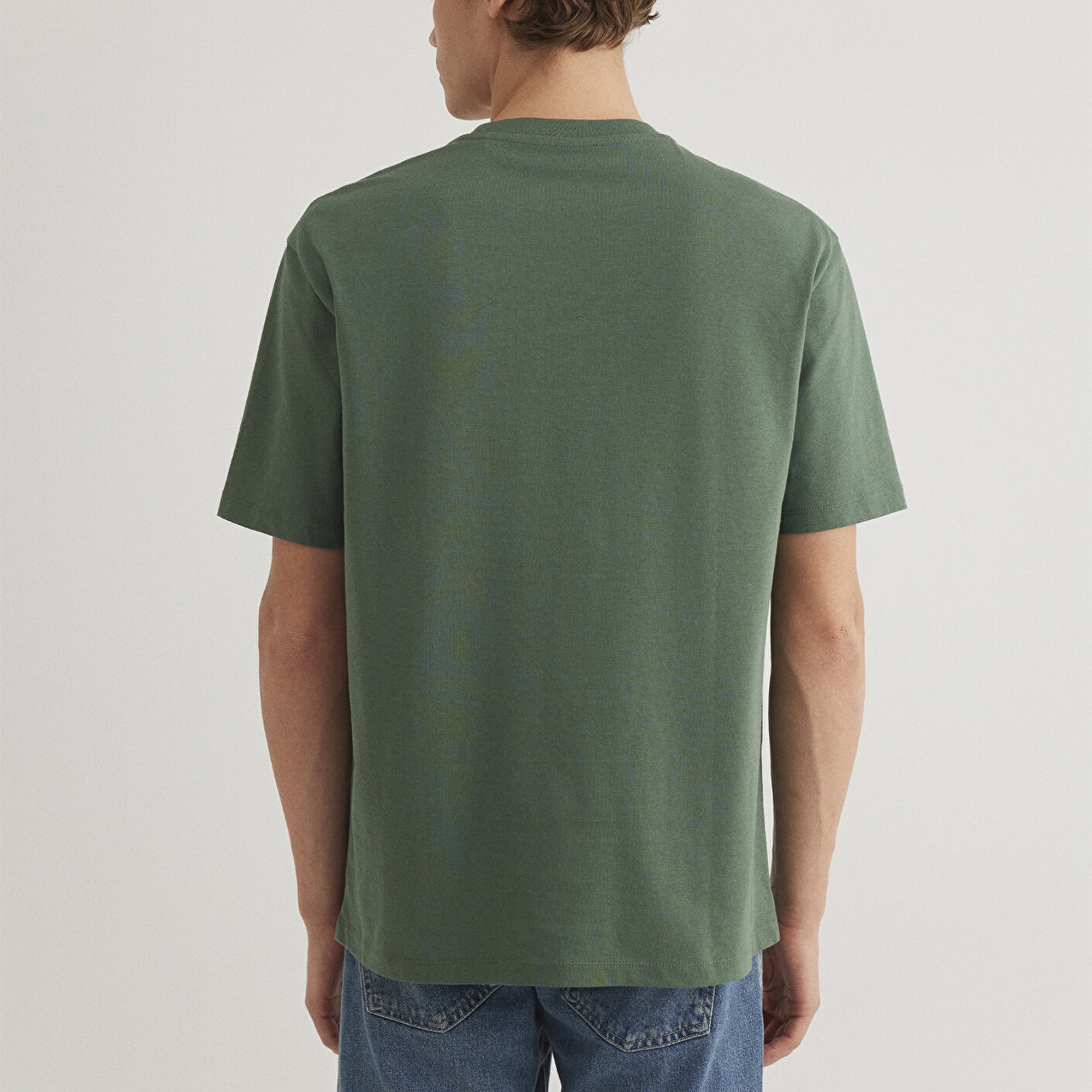 Mavi Mavi Logo Baskılı Yeşil Tişört Loose Fit / Bol Rahat Kesim 0611711-81570