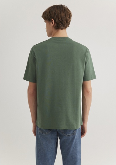  Mavi Mavi Logo Baskılı Yeşil Tişört Loose Fit / Bol Rahat Kesim 0611711-81570