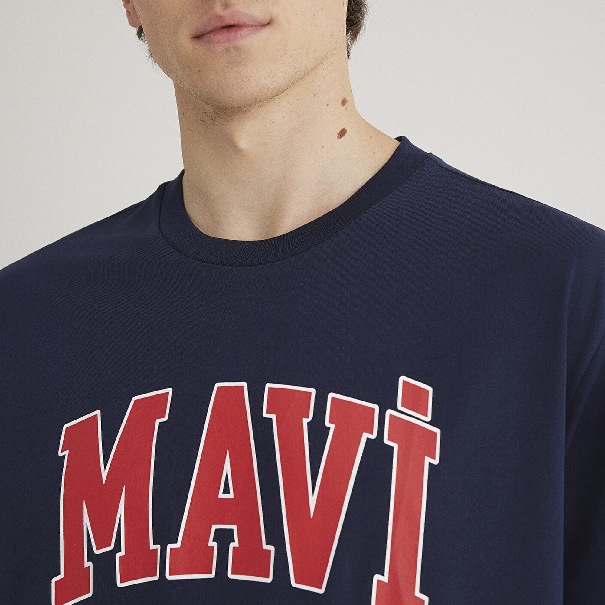 Mavi Mavi Logo Baskılı Lacivert Tişört Loose Fit / Bol Rahat Kesim 0611711-84371