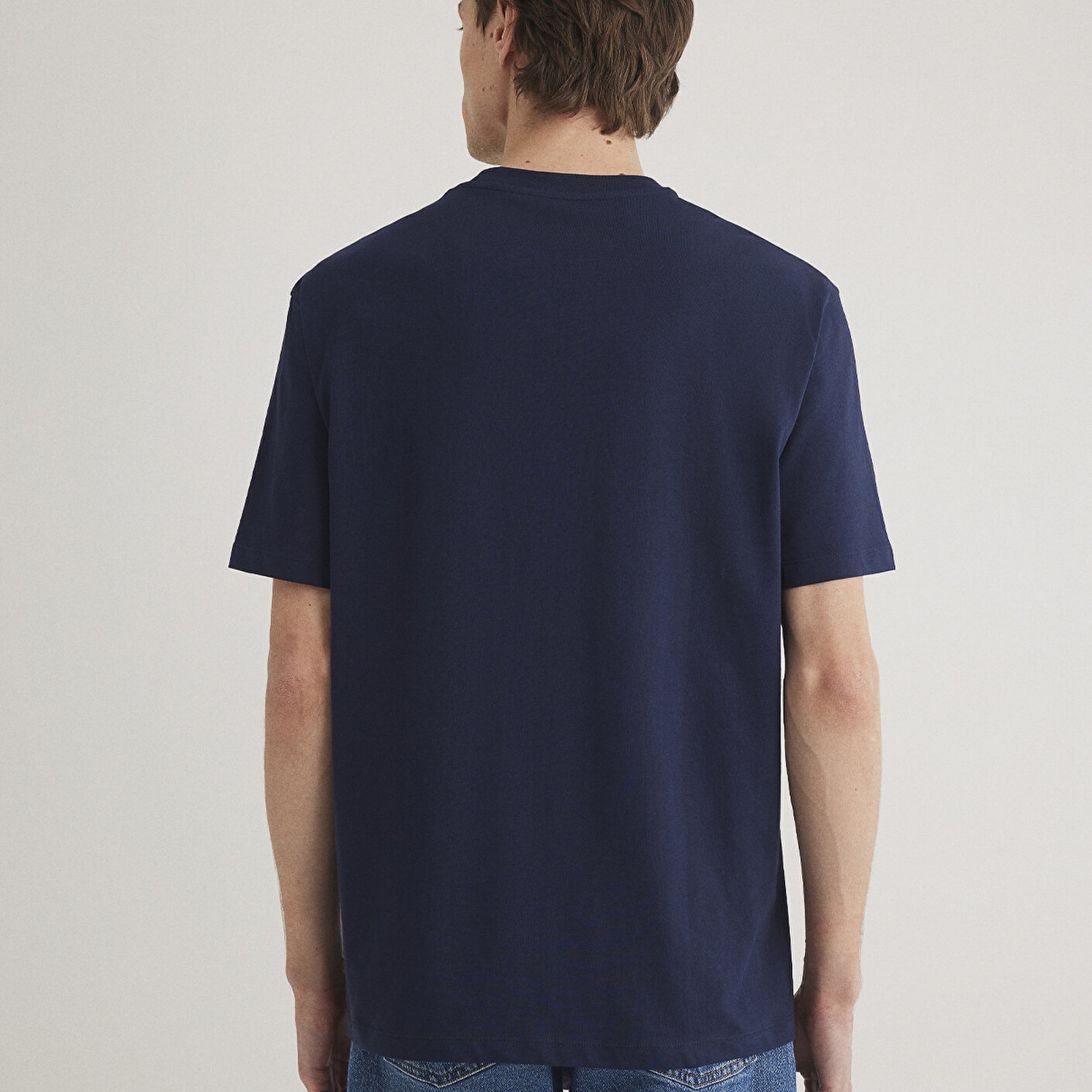 Mavi Mavi Logo Baskılı Lacivert Tişört Loose Fit / Bol Rahat Kesim 0611711-84371