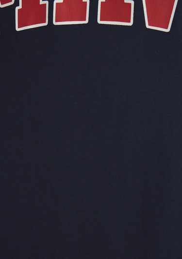  Mavi Mavi Logo Baskılı Lacivert Tişört Loose Fit / Bol Rahat Kesim 0611711-84371