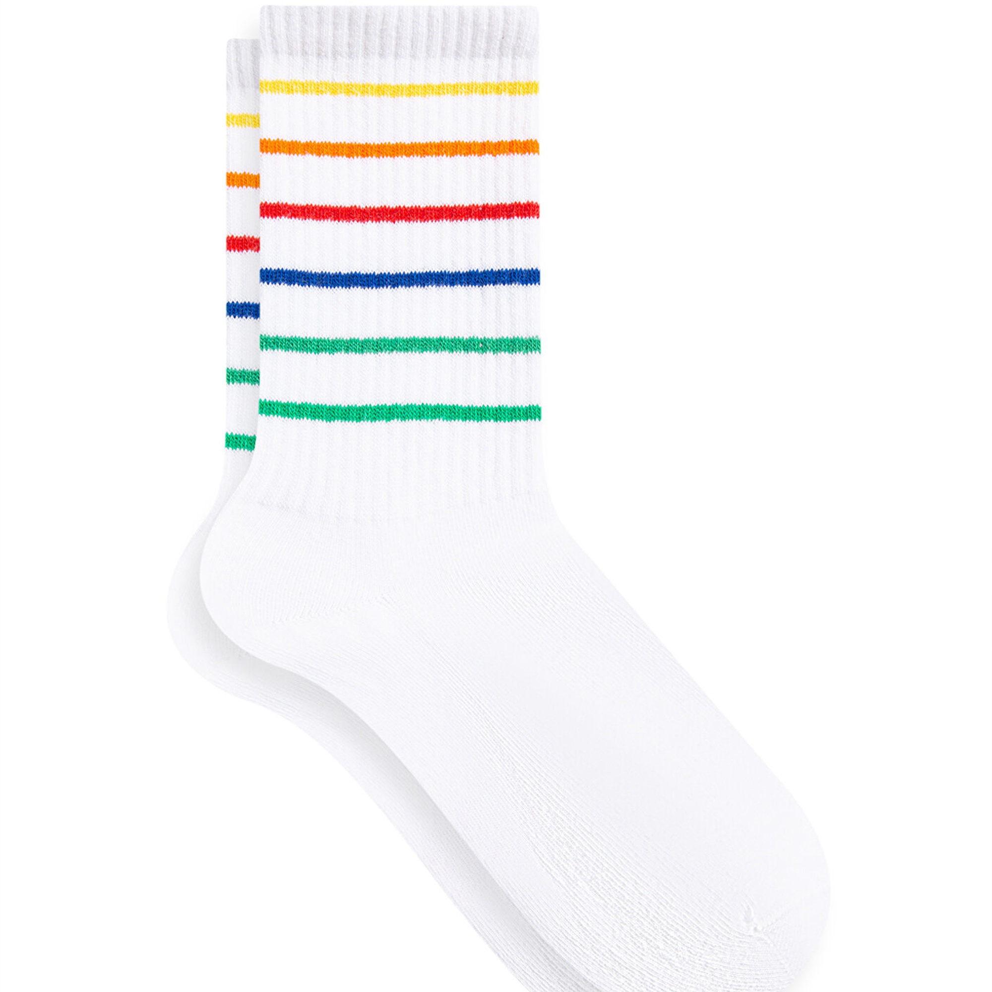 Mavi Çizgi Detaylı Beyaz Soket Çorap 1912408-620