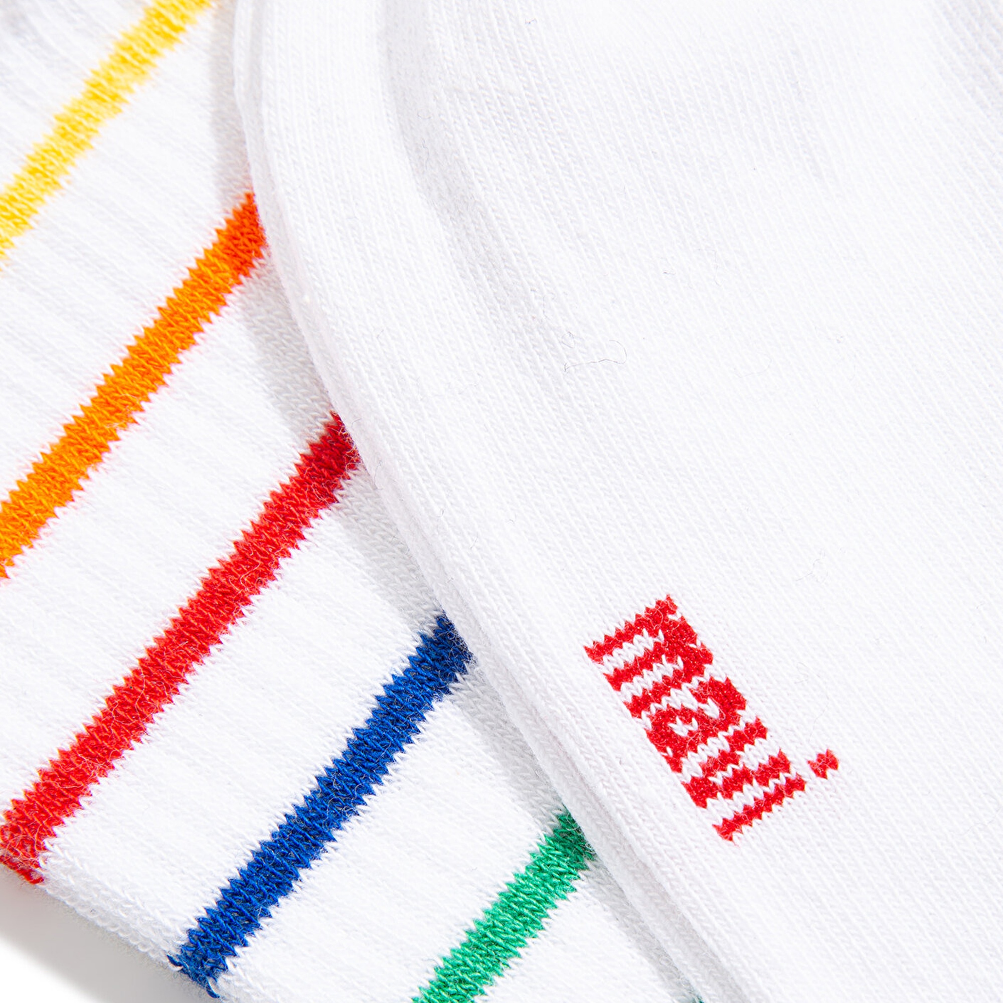 Mavi Çizgi Detaylı Beyaz Soket Çorap 1912408-620