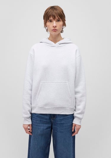  Mavi Kapüşonlu Açık Gri Basic Sweatshirt 167299-85438