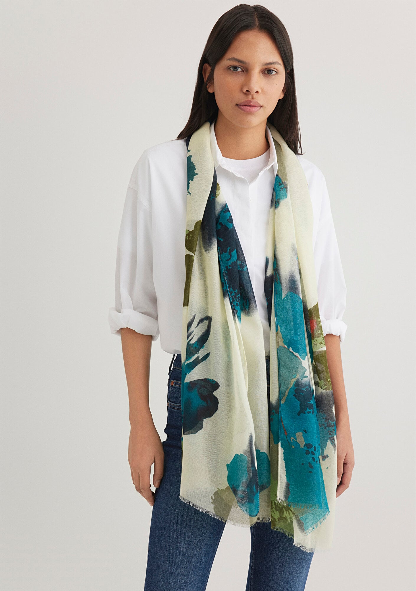  Mavi Baskılı Şal 1912227-35115