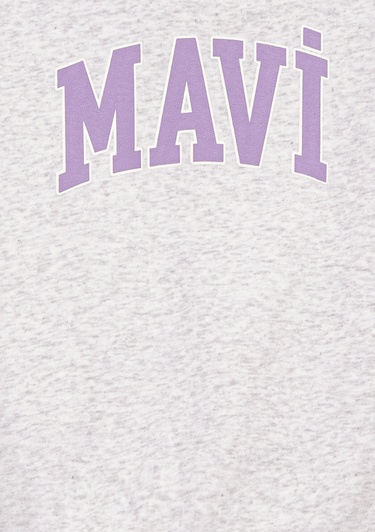  Mavi Mavi Logo Baskılı Kapüşonlu Gri Sweatshirt 7610035-85438