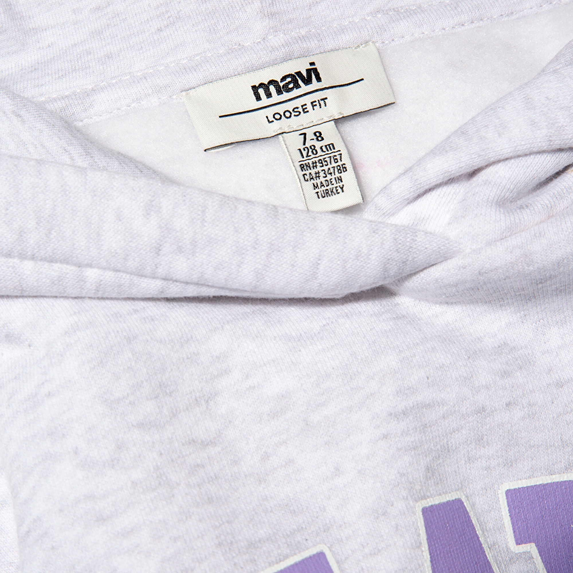 Mavi Mavi Logo Baskılı Kapüşonlu Gri Sweatshirt 7610035-85438