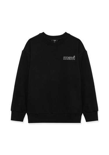  Mavi Mavi Logo Baskılı Siyah Sweatshirt 6S10034-900