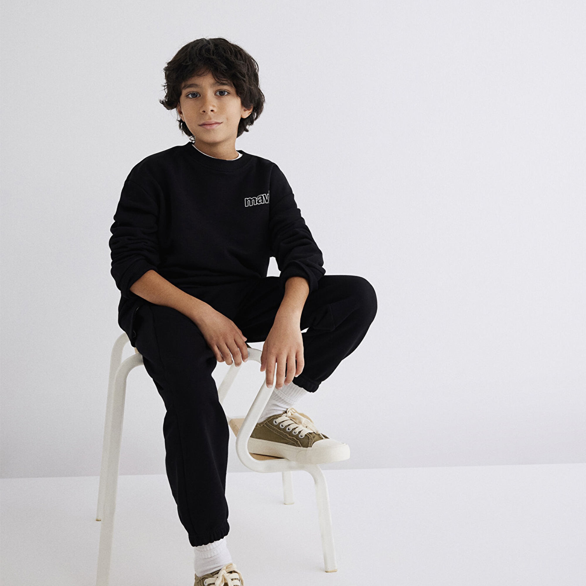 Mavi Mavi Logo Baskılı Siyah Sweatshirt 6S10034-900