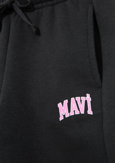  Mavi Mavi Logo Baskılı Siyah Eşofman Altı 7010000-70087