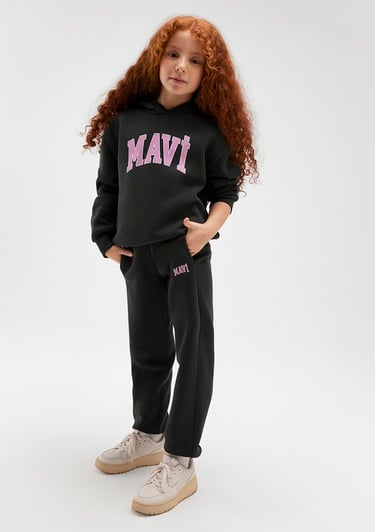  Mavi Mavi Logo Baskılı Siyah Eşofman Altı 7010000-70087