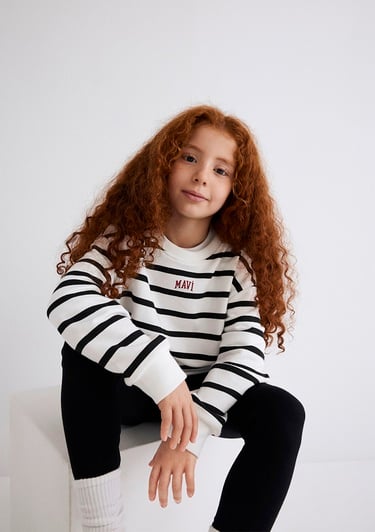  Mavi Mavi Logo Baskılı Siyah Çizgili Sweatshirt 7S10038-900