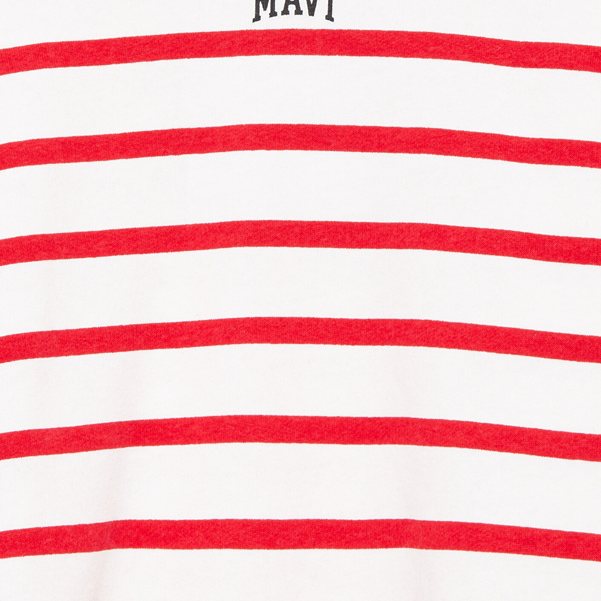 Mavi Mavi Logo Baskılı Kırmızı Çizgili Sweatshirt 7S10038-82054