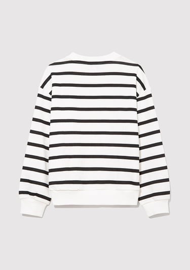  Mavi Mavi Logo Baskılı Siyah Çizgili Sweatshirt 7S10038-900