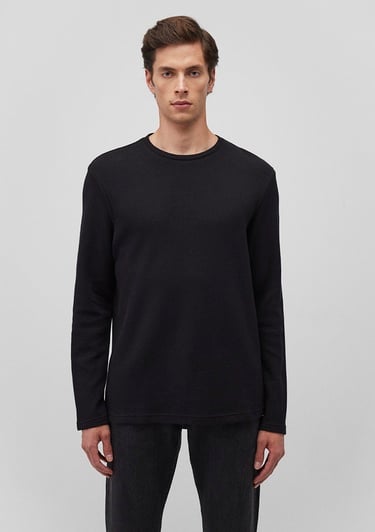  Mavi Uzun Kollu Siyah Basic Tişört Regular Fit / Normal Kesim 0611925-900