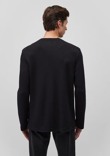  Mavi Uzun Kollu Siyah Basic Tişört Regular Fit / Normal Kesim 0611925-900