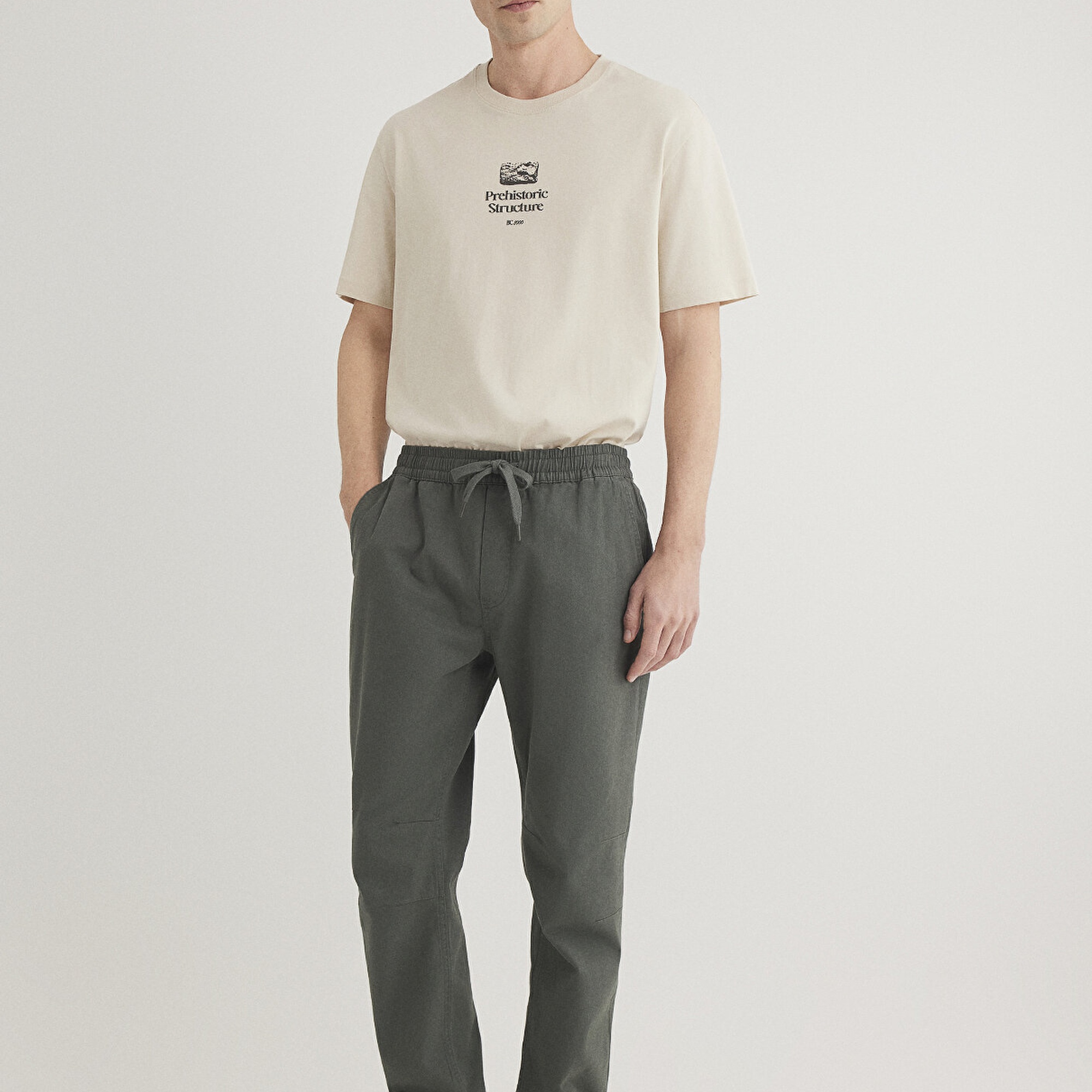 Mavi Beli Lastikli Koyu Yeşil Pantolon 000169-71598