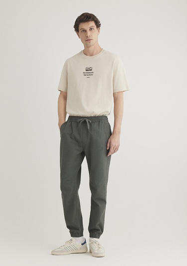  Mavi Beli Lastikli Koyu Yeşil Pantolon 000169-71598