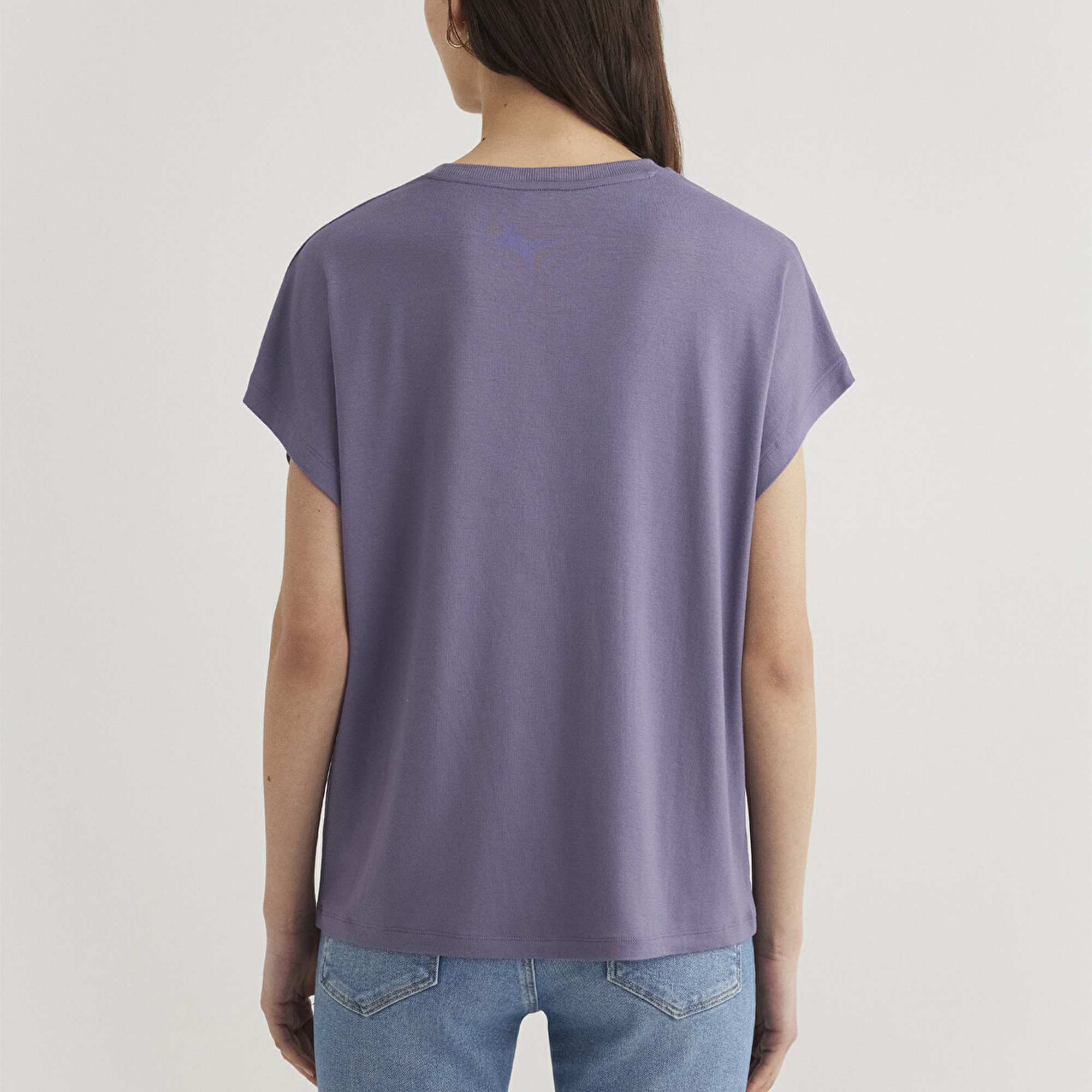 Mavi Düşük Omuz Mor Basic Tişört Regular Fit / Normal Kesim 1611649-70608