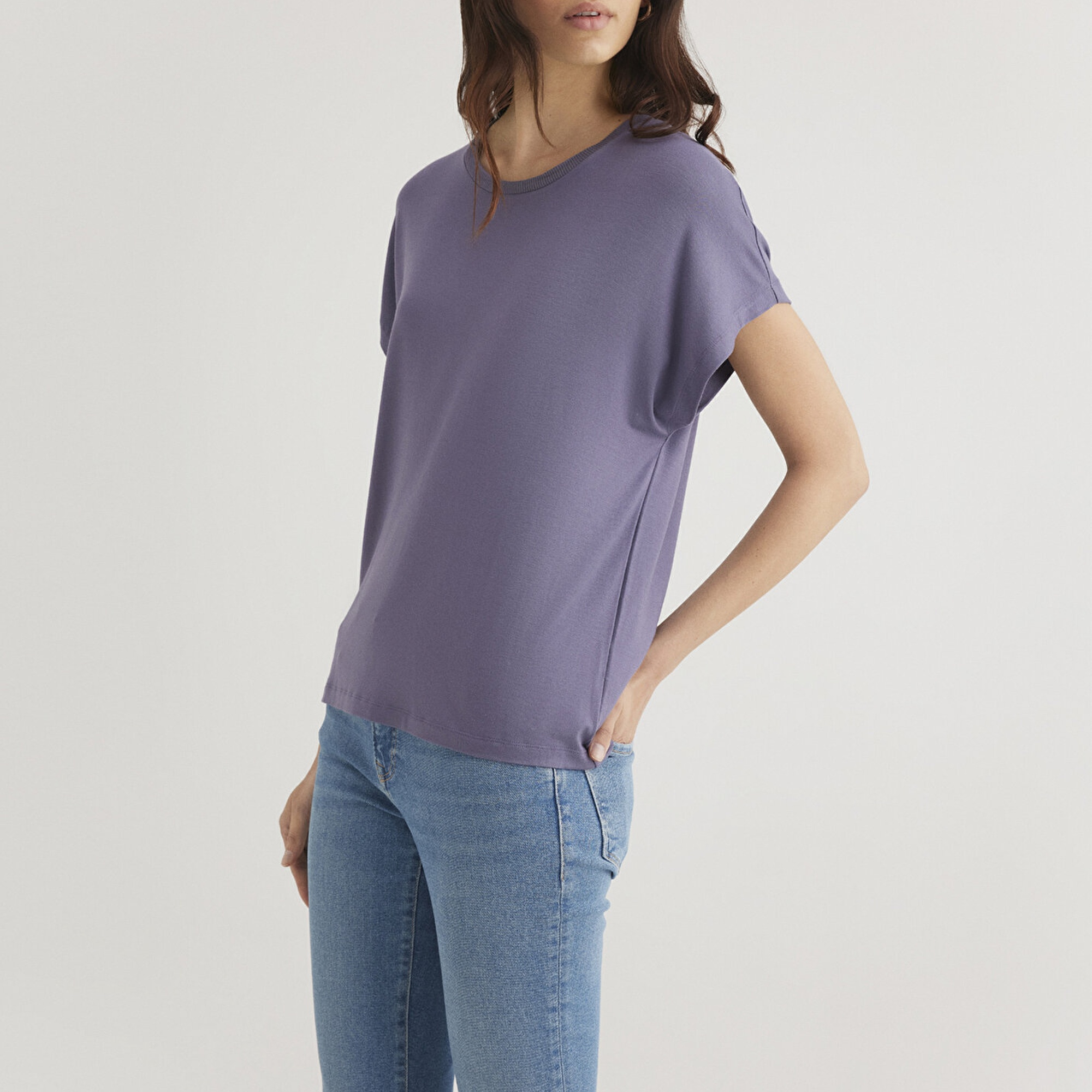 Mavi Düşük Omuz Mor Basic Tişört Regular Fit / Normal Kesim 1611649-70608