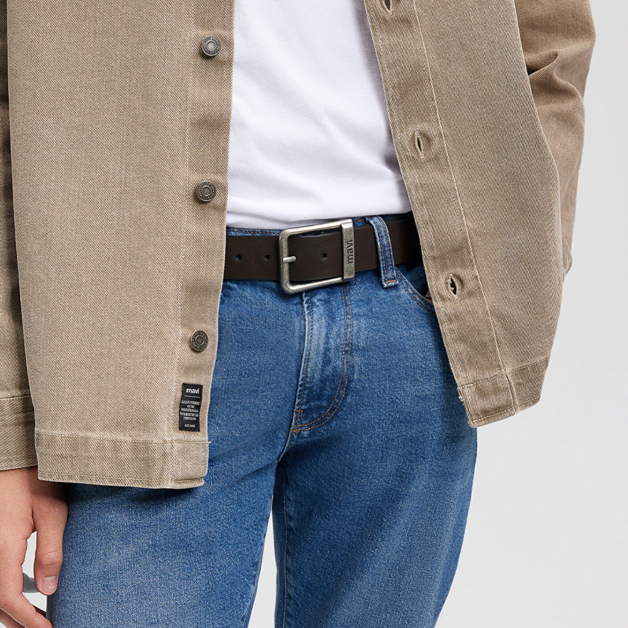 Mavi Kahverengi Suni Deri Kemer 0911020-85397