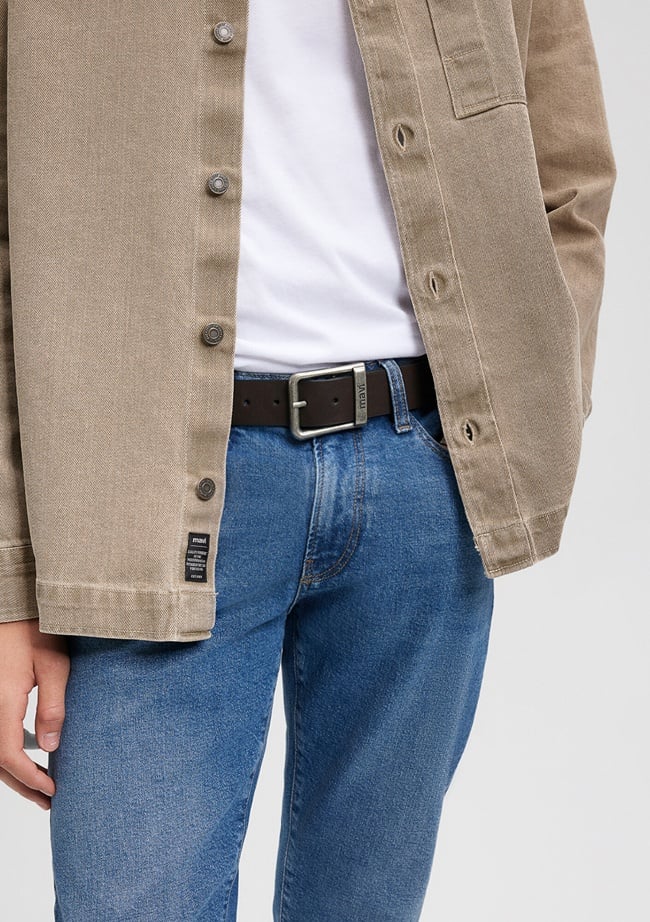  Mavi Kahverengi Suni Deri Kemer 0911020-85397