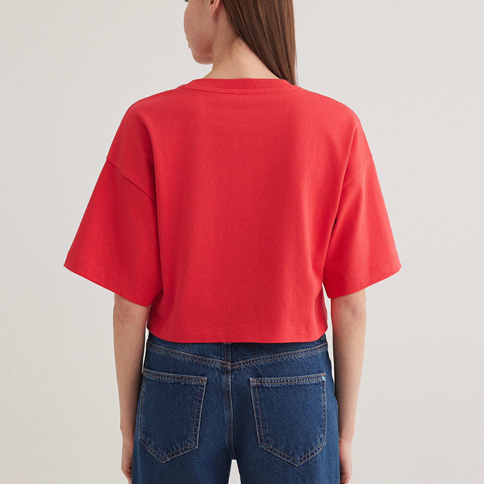 Mavi Mavi Logo Baskılı Kırmızı Crop Tişört Crop / Kısa Kesim 1611585-71083