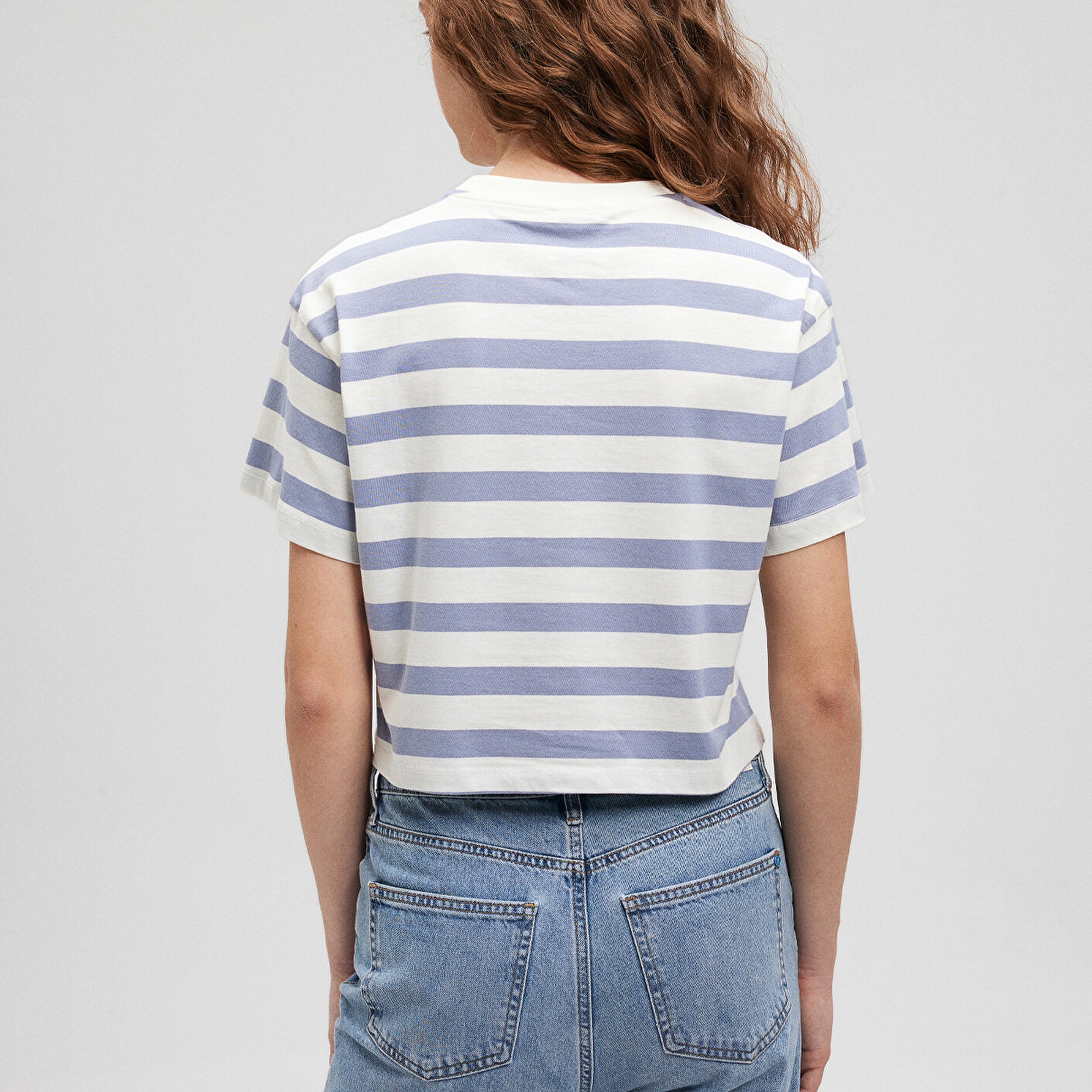 Mavi Lila Çizgili Basic Tişört Regular Fit / Normal Kesim 1610199-86693