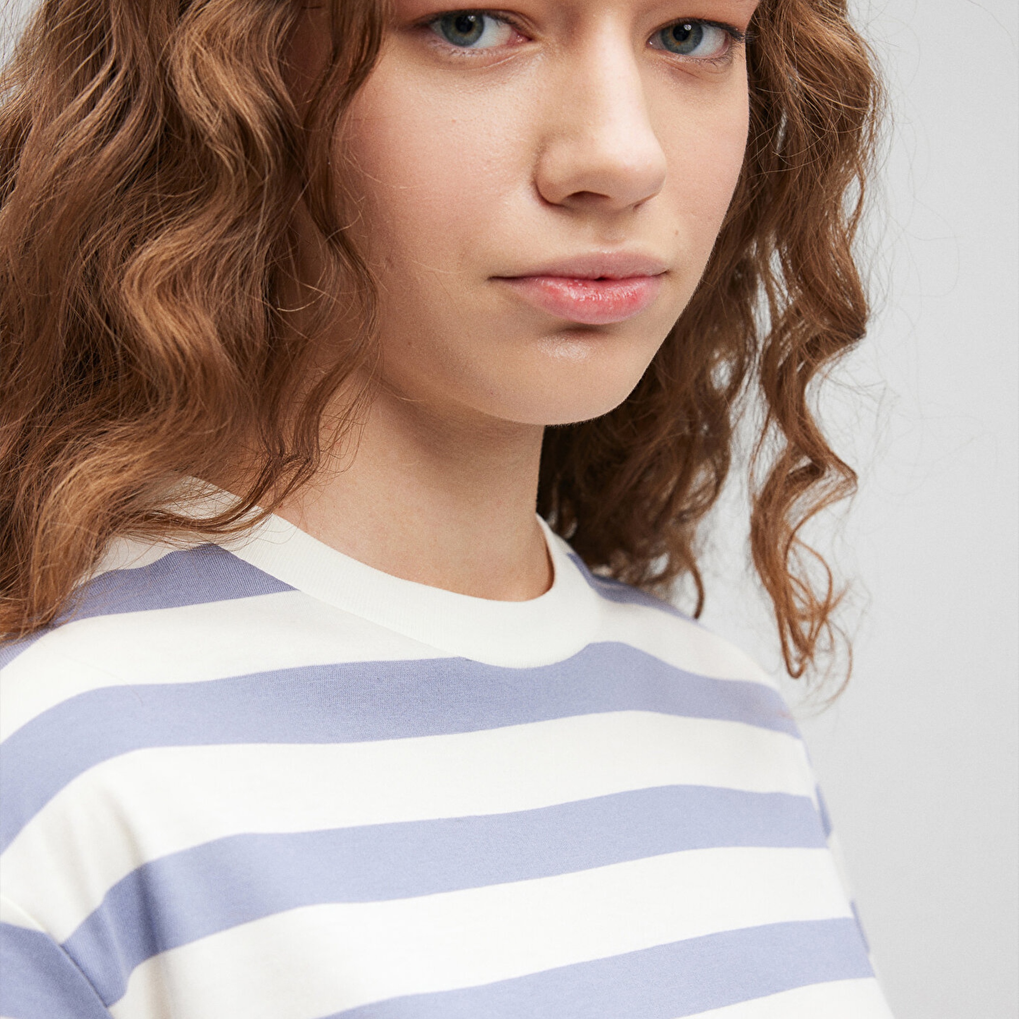 Mavi Lila Çizgili Basic Tişört Regular Fit / Normal Kesim 1610199-86693