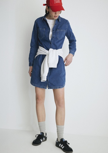  Mavi Liz Casual Koyu Mavi  Jean Elbise 130656-86430