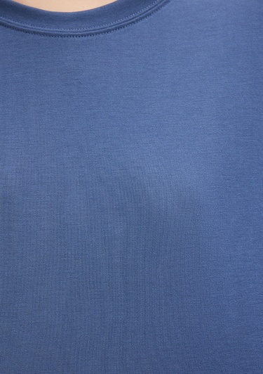  Mavi Lux Touch TENCEL TM Mavi Basic Crop Tişört Crop / Kısa Kesim 1612231-70757