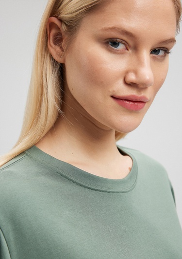  Mavi Lux Touch TENCEL TM Haki Basic Crop Tişört Crop / Kısa Kesim 1612231-80692