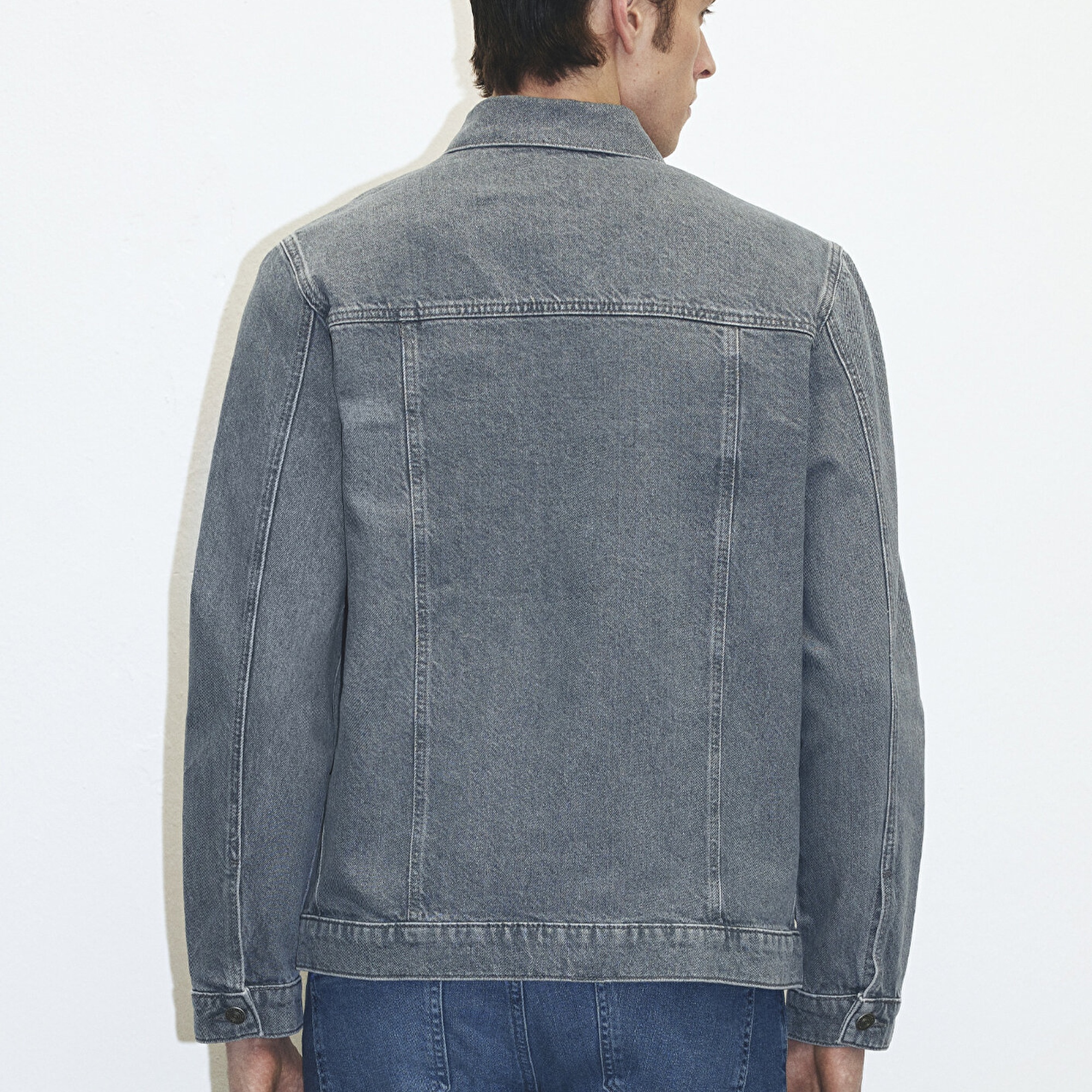 Mavi Loran Premium Blue Puslu Açık Gri Jean Ceket 0110003-86615