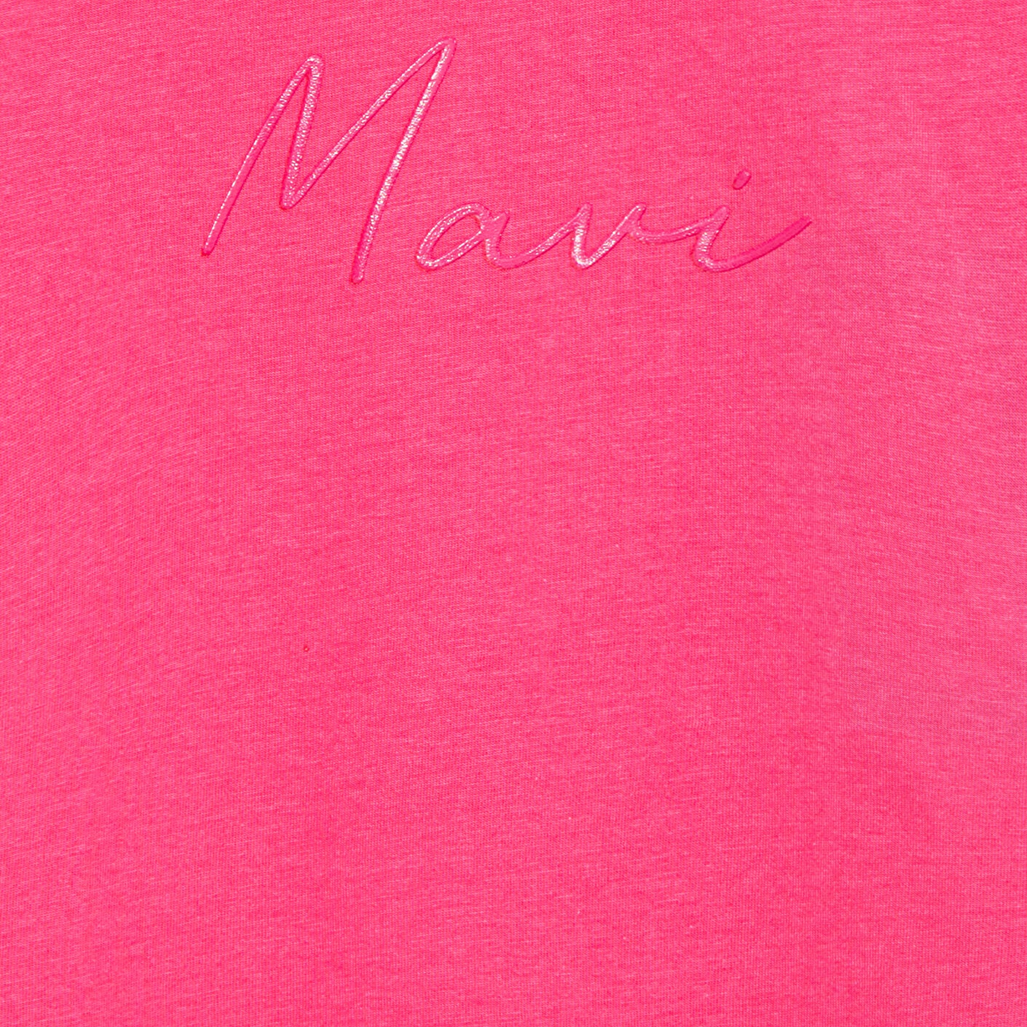 Mavi Mavi Logo Baskılı Pembe Crop Tişört Loose Fit / Bol Rahat Kesim 7610181-71111