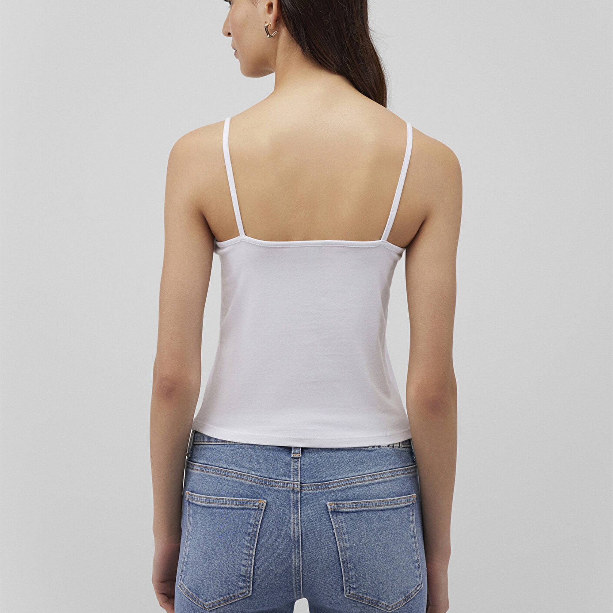 Mavi Beyaz Basic Atlet Fitted / Vücuda Oturan Kesim 1612378-620