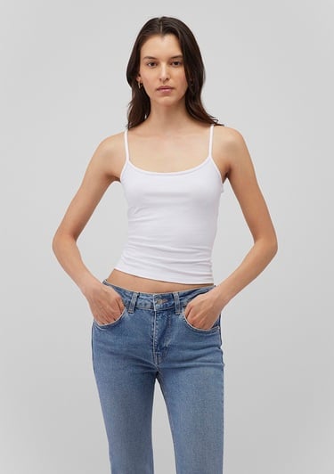  Mavi Beyaz Basic Atlet Fitted / Vücuda Oturan Kesim 1612378-620