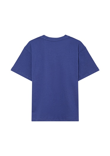  Mavi Baskılı Lacivert Tişört Loose Fit / Bol Rahat Kesim 6610179-70723