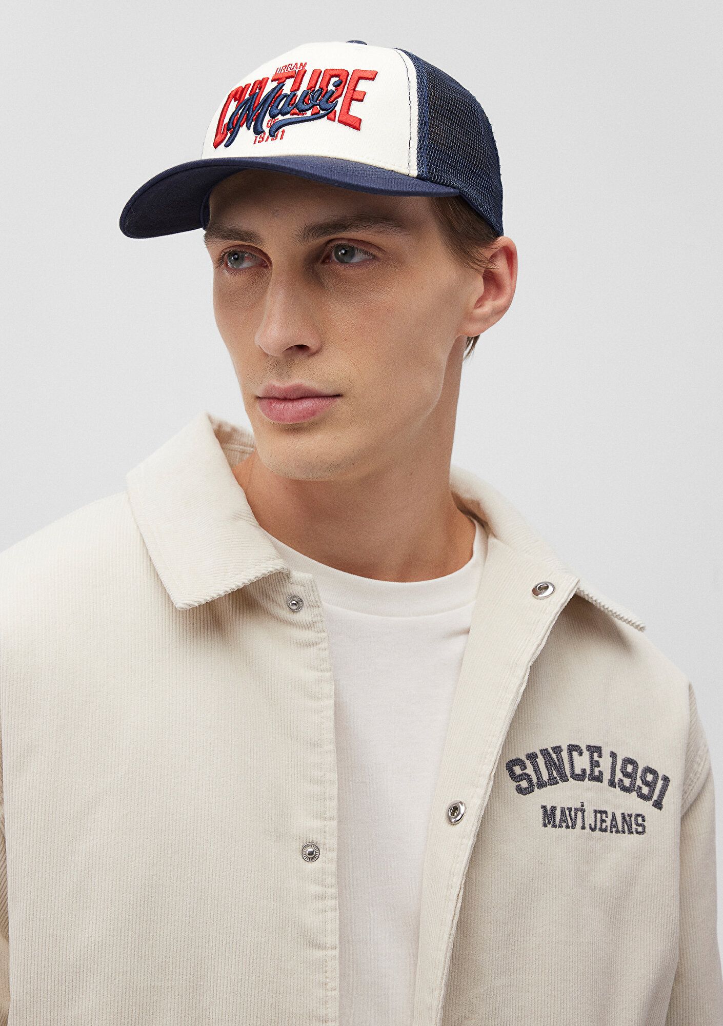  Mavi Mavi Logo Baskılı Beyaz Şapka 0911272-70069