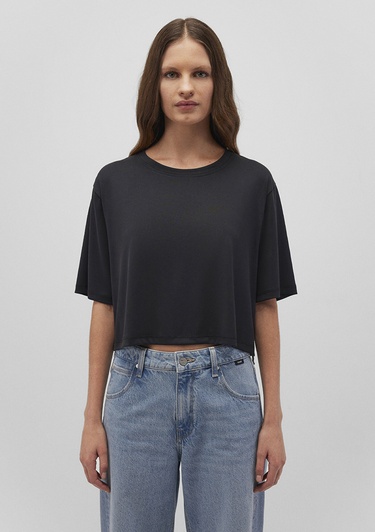  Mavi Lux Touch TENCEL TM Siyah Modal Basic Crop Tişört Crop / Kısa Kesim 1612231-900