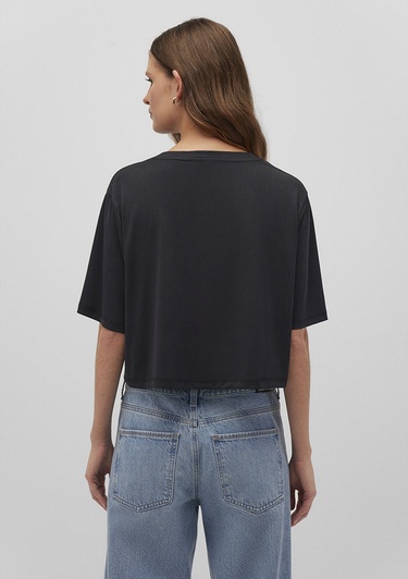  Mavi Lux Touch TENCEL TM Siyah Modal Basic Crop Tişört Crop / Kısa Kesim 1612231-900