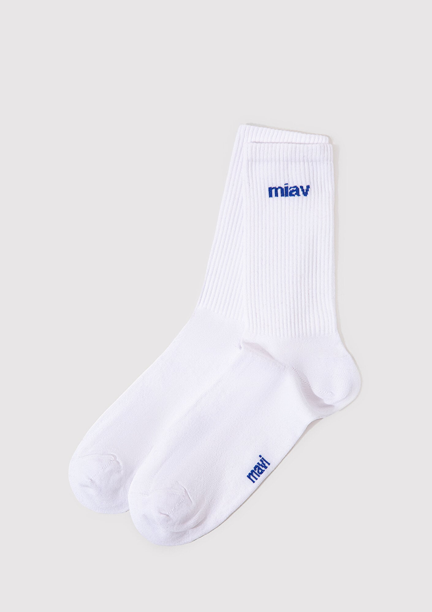  Mavi Miav Baskılı Beyaz Soket Çorap 0911440-620