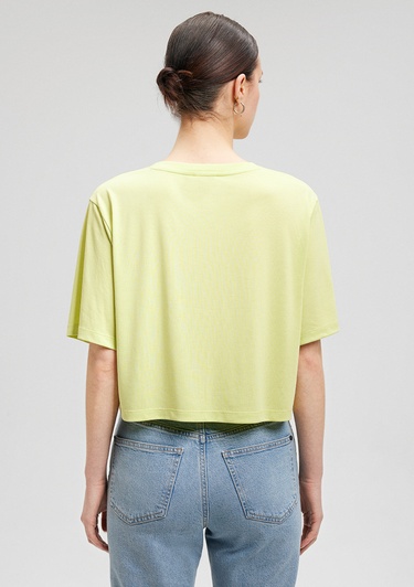  Mavi Lux Touch TENCEL TM Yeşil Basic Crop Tişört Crop / Kısa Kesim 1612231-71498